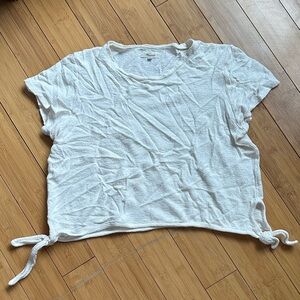 Madewell White Tie-Side Short Sleeve Tee